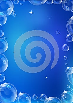 Soap Bubbles Frame - Vector