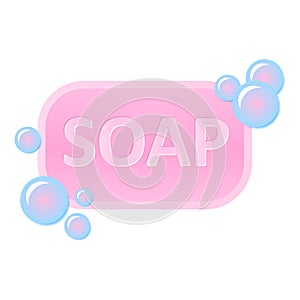 Soap with bubbles icon symbol wash hands