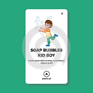 soap bubbles kid boy vector