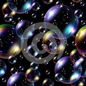 Soap bubbles seamless background. photo