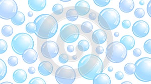 Soap bubbles seamless pattern. Repeated foam decoration wallpaper. Water bubble background. Vector 