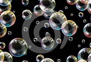 Soap bubbles seamless pattern. Vector
