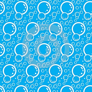 Soap bubbles seamless pattern. Vector background