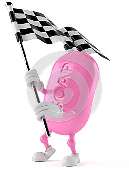 Soap character waving race flag