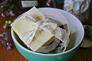 Soap Cold Processed Natural Handmade Organic with Ribbon Dried Flowers and Herbes Herbalism