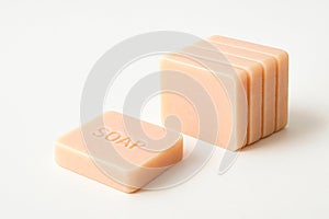 Soap cut into pieces like cheese. Space for text.