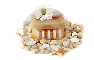 Soap, flower and sea stones