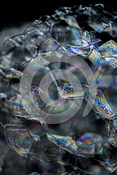 Soap foam bubbles macro