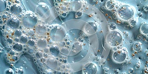 Soap foam of detergent with bubbles