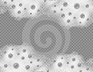 Soap foam overlying on the background. Vector illustration