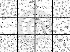 Soap foam set with bubbles. Coloring Page