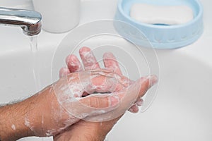 Soap hand washing