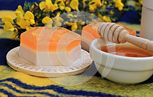 Soap, handmade aromatic honey with milk