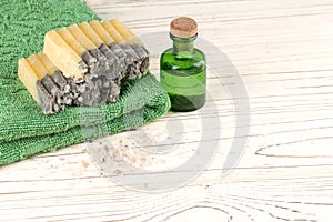 Soap made with salt and essential oils.