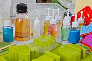 Soap making, the process of making soap, texture