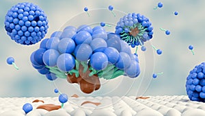 the soap molecules form structures called micelles