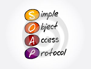 SOAP - Simple Object Access Protocol acronym, technology concept background