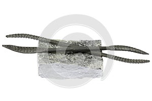 soapstone with carving tools