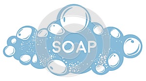 Soapsuds laundry or bath soapy bubbles, hygiene and cosmetics