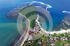 Spectacular Panoramic View of Pantai Ujung Genteng from Above photo