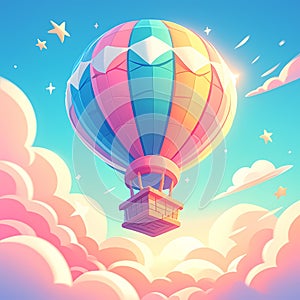 Soar through the sky in a vibrant hot air balloon