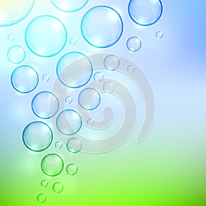 Soaring bubbles background
