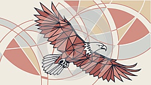 Soaring Eagle on an Abstract Geometric Background for Logos and Emblems, vector design Generative AI