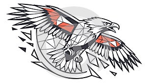 Soaring Eagle in Geometric Flight Abstract Vector, vector design Generative AI
