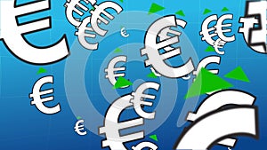 Soaring euro rate. Looped animation.