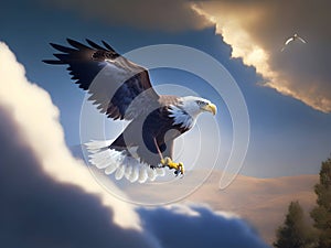 Soaring Majesty: Captivating Eagle in the Sky Artwork for Sale