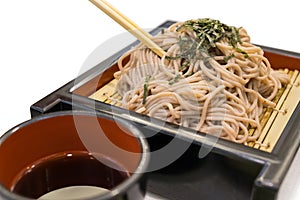 Soba ramen is buckwheat noodles, japanese style food.