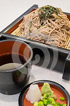 Soba ramen is buckwheat noodles, japanese style food.