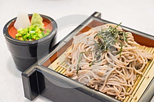 Soba ramen is buckwheat noodles, japanese style food.