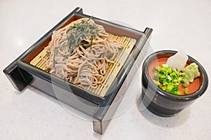 Soba ramen is buckwheat noodles, japanese style food.