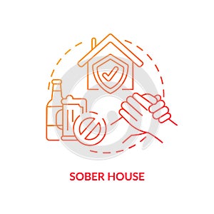 Sober house concept icon photo