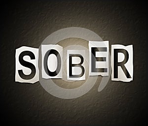 Sober word concept.