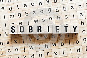 Sobriety word concept on cubes photo