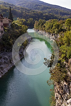 Soca river near Kanal in Slovenia