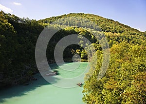 Soca river near Kanal. Slovenia