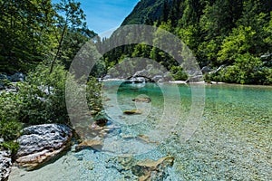 Soca river in Triglav National Park, Slovenia