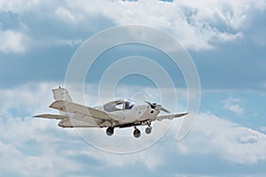 Socata Rallye small white plane in flight