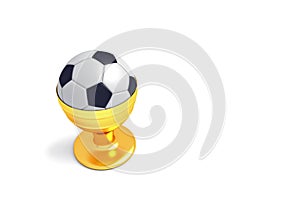 Soccer as food: football in a golden egg cup