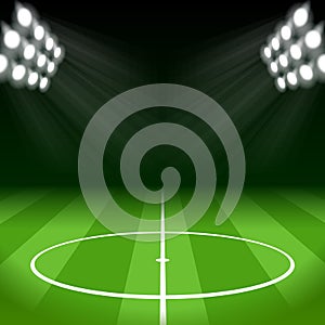 Soccer Background with Bright Spot Lights