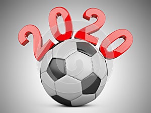 Soccer ball with 2020 inscription