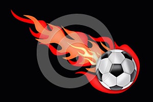 Soccer ball afire
