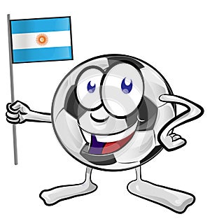 Soccer ball with argentina flag