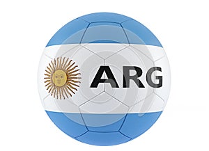 Soccer ball in argentinas national colors