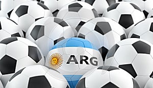 Soccer ball in argentinas national colors