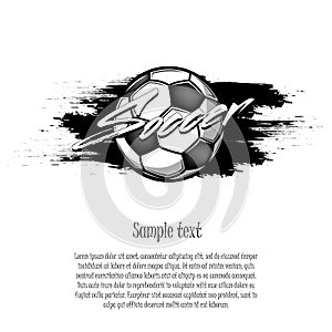 Soccer ball on the background of blots