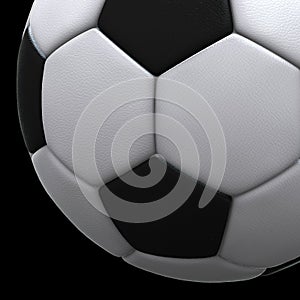 Soccer ball on black background